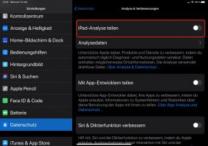 IPad-Analyse teilen