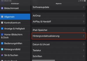 Hintergrundaktualisierung optimieren