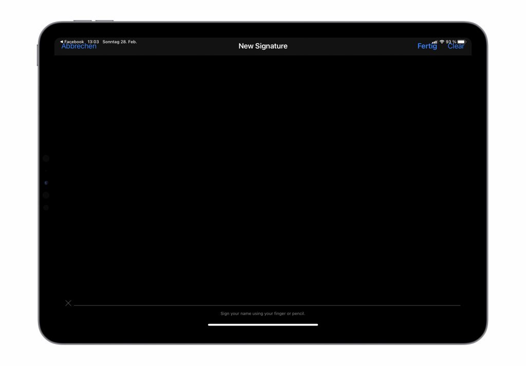 digitale Unterschrift mit iPad