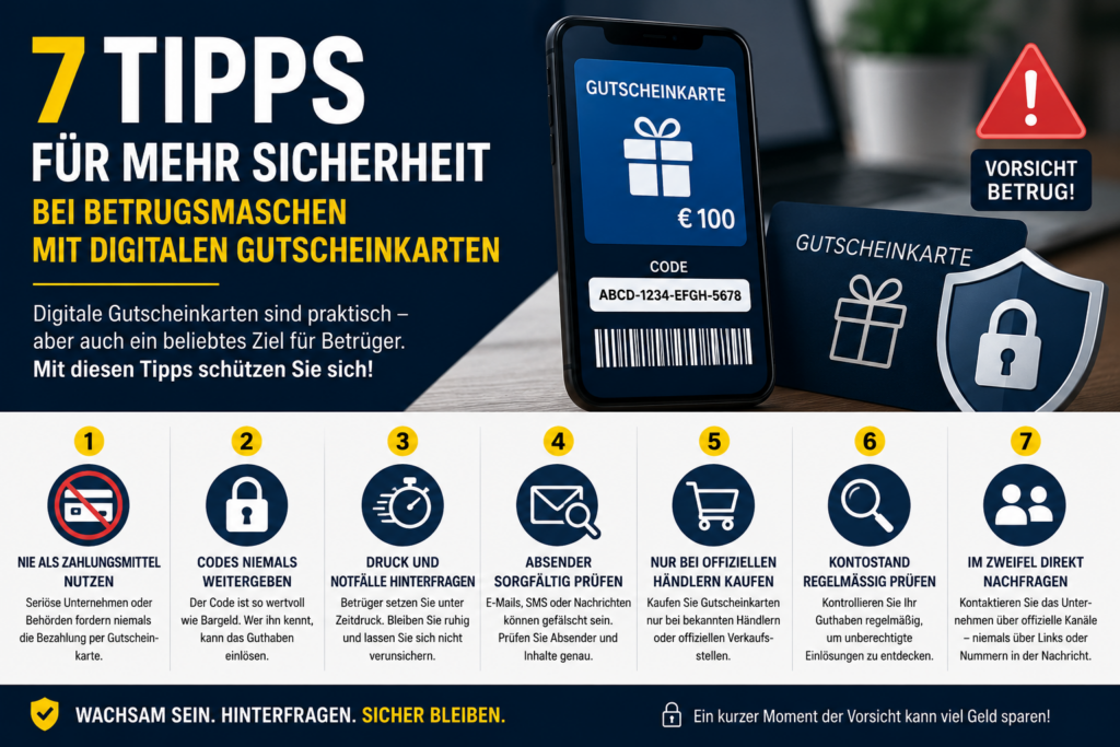 Infografik Sicherheit Digitale Gutscheinkarte